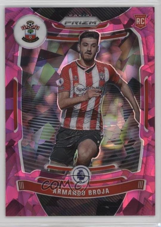 2021 Panini Prizm Premier League Pink Mosaic Armando Broja #108 Rookie RC 1p48
