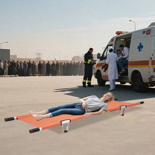 Barella Pieghevole Portatile per Emergenza Medico Paziente Trasporto Kit - Foto 8 di 18
