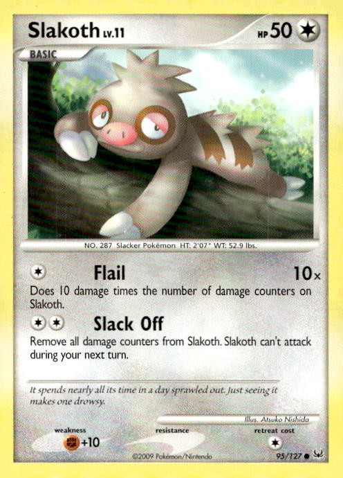 Slakoth 95/127 Common Platinum Pokemon Lightly Played