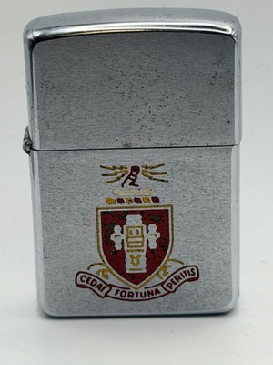 Vintage 1969 Cedar Fortuna Peritis Shield Chrome Zippo Lighter