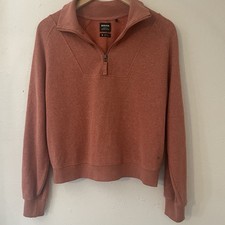 Prana Cozy Up Half Zip Pullover Peach Hemp Bl...