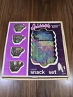 Vintage 8 Piece Iridescent Glass Federal Glass Company Snack Set 4 Cups 4 Plates