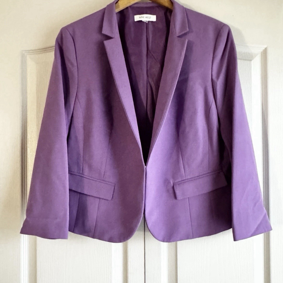 Nine West Notch Collar Basic Jacket L Purple - image 1