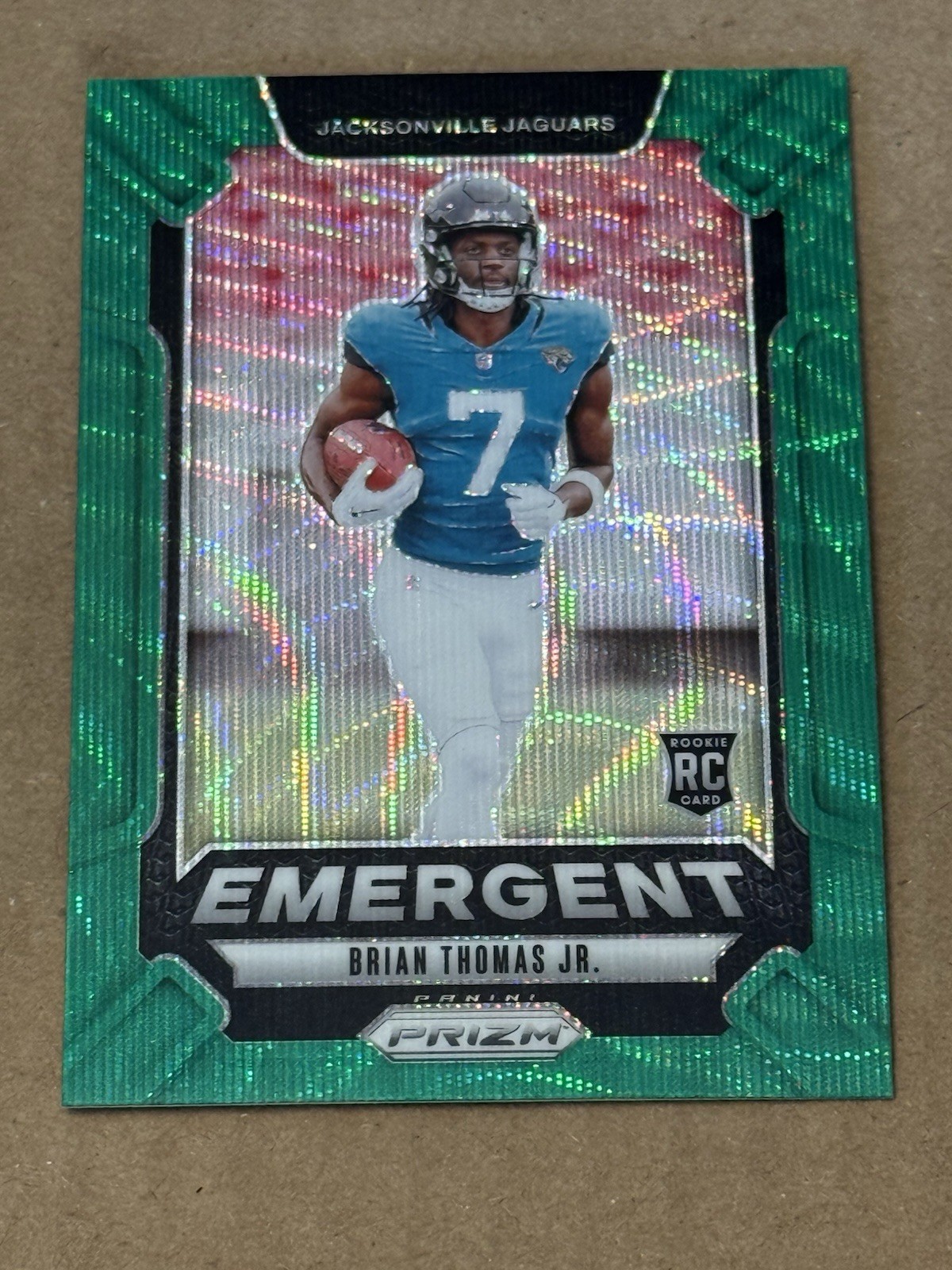 2024 Prizm Brian Thomas Jr Emergent Green Wave Prizm SP Rookie Insert Card 12 RC