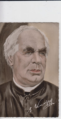 Postcard Sebastian Kneipp with dedication - school Bad Wörishofen donation card
