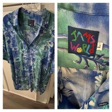  149 JAMS WORLD MEN  S HAWAIIAN SHIRT LARGE - MADE IN USA - EUC WITH FREE SHIP 