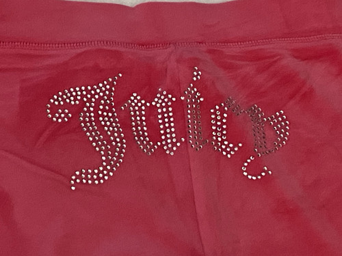NUOVO Juicy Couture Velour Bling pantaloni tuta rosa festa taglia S (solo pantaloni) - Foto 2 di 6