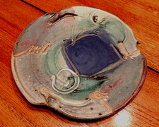 VINTAGE JERRY KESSLER ABSTRACT GLAZE LOESS HILLS IA STUDIO SIGNED WALL ART PLATE