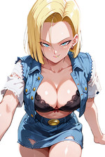 Android 18 Waifu Sticker 6" Anime Car Decal Weatherproof