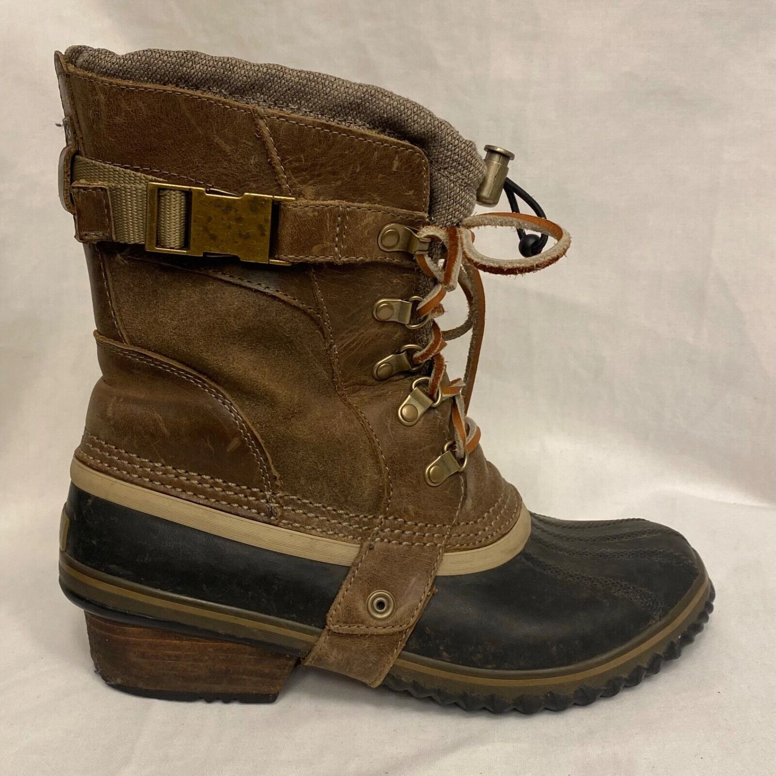 SOREL Conquest Carly Womens 9 Waterproof Leather Rain Snow Boots EU 41.5