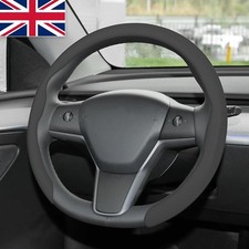 Grey Nappa Leather Steering Wheel Cover For Subaru Non-Slip Car Accessories 15''