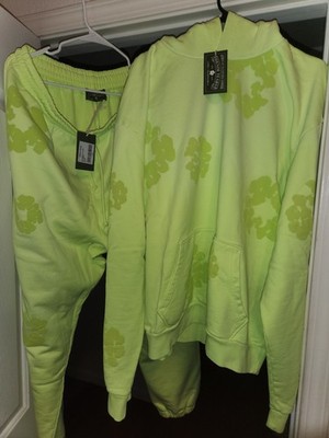 Denim Tears NEW FULL Mono Wreath Neon Sweatsuit Sz 2xl, XXL. 