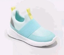 Cat Jack Toddler Gray Slip-On Sneakers Mint Blue Size 5