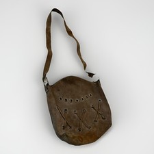 Vintage 1970s Suede Western Handcrafted Bag Brass Grommets