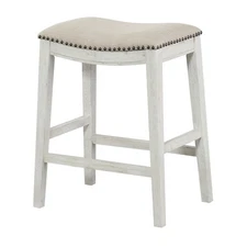 OSP Home Furnishings Metro 24-inch Counter Height Saddle Stool with Nailhead ...