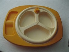 Fisher Price Fun With Food 1987 Yellow Warming Dish 2150 Baby's Mealtime Set