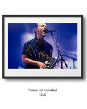 Thom Yorke handsigniertes Foto A4 + zertifiziertes COA Musik Radiohead PSA QO Karte 4!