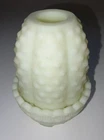 Fenton Satin Custard Glass Hobnail Fairy Light - Glows Under UV Light