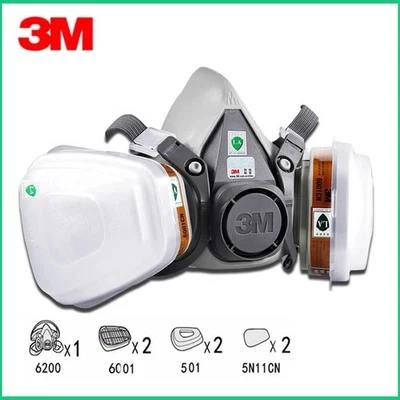 3M 7 en 1 reutilizable media cara respirador facial máscara de gas pintura... - Imagen 1 de 4