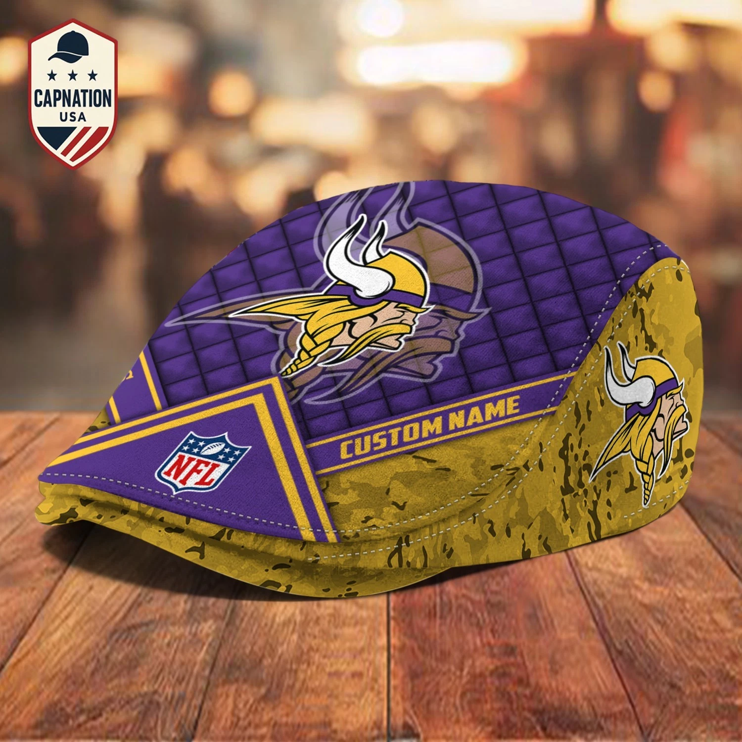 Minnesota-Vikings Jeff Cap Personalized Name football Jeff Cap Driving Cap Golf Cap2