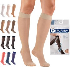 Breathable Knee-High Compression Stockings, 15-20 mmHg, Lightweight Nude Design