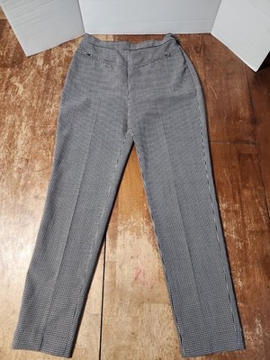 New Man Pants Women's 28x28 Y2K Black & White Checkered Made In France GUC 