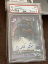 2017 Bowman Chrome Ronald Acuna Jr. Auto Refractor Purple /250 PSA 10 Pop 21