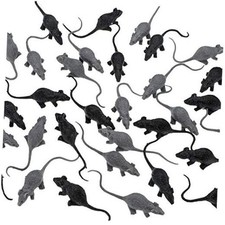 Gejoy 36 Pcs Fake Mice Realistic Mouse Fake Rats Small Plastic Mice Black, Gray