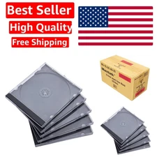 Durable 10.4 mm CD Jewel Cases with Snap-Tight Closure and Black Tray, 25 Pack