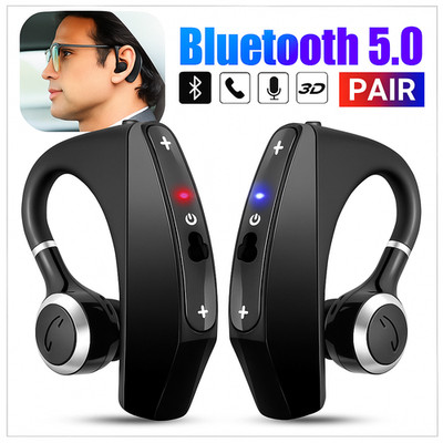 1Pair-Bluetooth 5.0 Earpiece Wireless Headset Noise Cancelling Earbuds Trucker