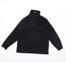 Getragener schwarzer Henley-Pullover Jungen UK Gr&ouml;&szlig;e XL