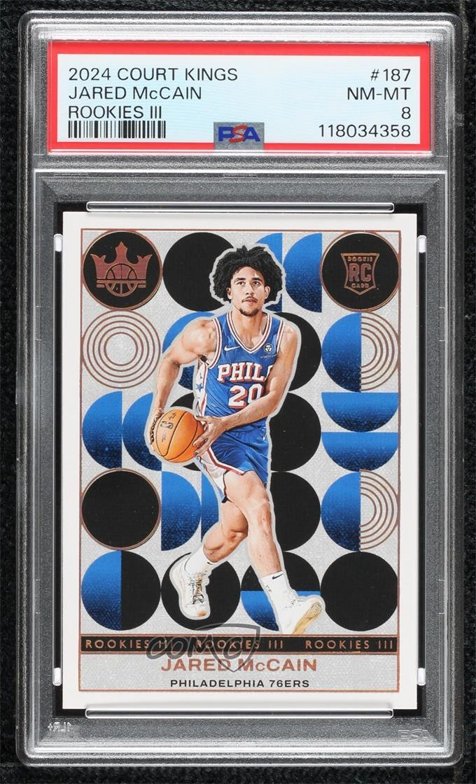 2024-25 Panini Court Kings Rookies III Jared McCain #187 PSA 8 Rookie RC 04ac