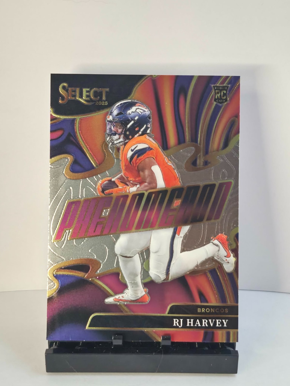 2025 Panini Select RJ Harvey Phenomenon RC #7 Broncos