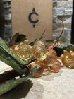 5 Vintage Amber Champagne Faceted Lucite Bead Acrylic  Cluster Grapes Leaf — photo 9