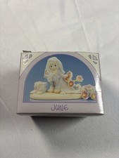 Precious Moments  June  Figurine Enesco Girl with Flowers Birthday Series w/ Box