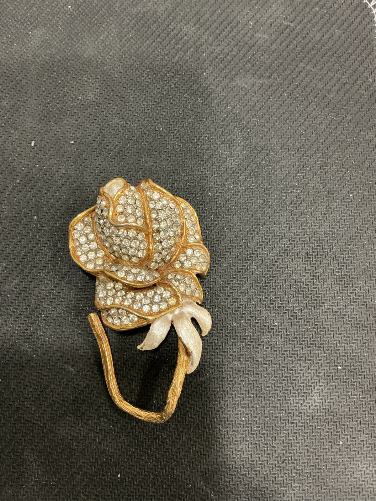 Vintage Kenneth Jay Lane KJL Gold Tone Floral Bro… - image 8