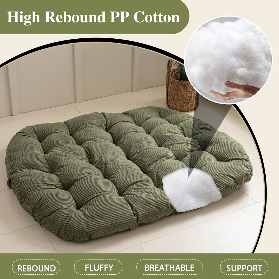 Cojín Doble Papasan 67"x47" Pana Mechón Profundo Felpa Alto Rebote con Corbatas Foto 3 de 4