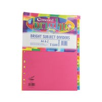 Image of Concord 20-Part A-Z Subject Dividers A4 Bright Assorted (Pack of 10) 52499