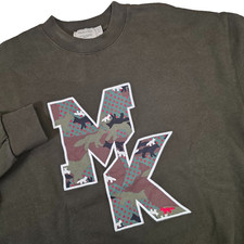 Maison Kitsune MK Camo Fox Crew Neck Sweatshirt Dark Olive Green Men's MEDIUM