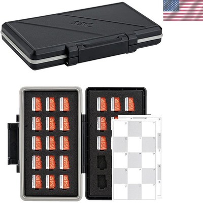 30 Slots Micro Sd Card Case With Index Label, Water Resistant & Shockproof Micro