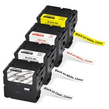 For Brother P-Touch Btag BTAG231-BTAG631 Black on White Label Tape  12mm x 4m 