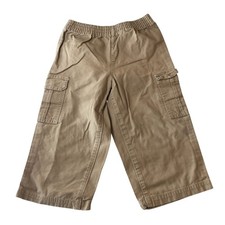 Faded Glory Boys Cargo Pants Pull On Khaki Beige 24M