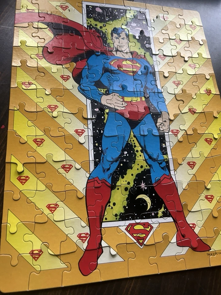 1989 Vintage 100 Peças Superman Puzzle DC Comics Little Golden Galáxia Completa - Imagem 2 de 4