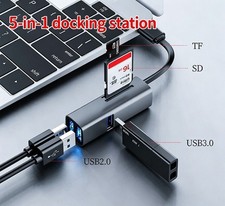 USB-C Multiport Hub SD TF Card Reader USB 3.0  USB 2.0 Adapter for Mac Laptop