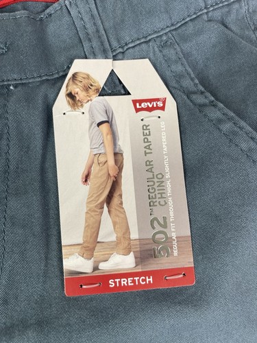 Levi’s 502 Regular Blue Taper Chino Pants Stretch Tapered Leg NWT Youth 12 Boys - Picture 10 of 19