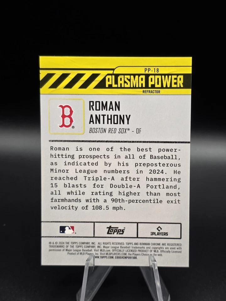Roman Anthony /250 - 2025 Bowman Chrome, Power Plays Refractor #PP-18 - Image 2 of 2