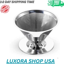 Coffee Filter, Fine Mesh Coffee Maker, Stainless Steel Pour Over Coffee Dripper