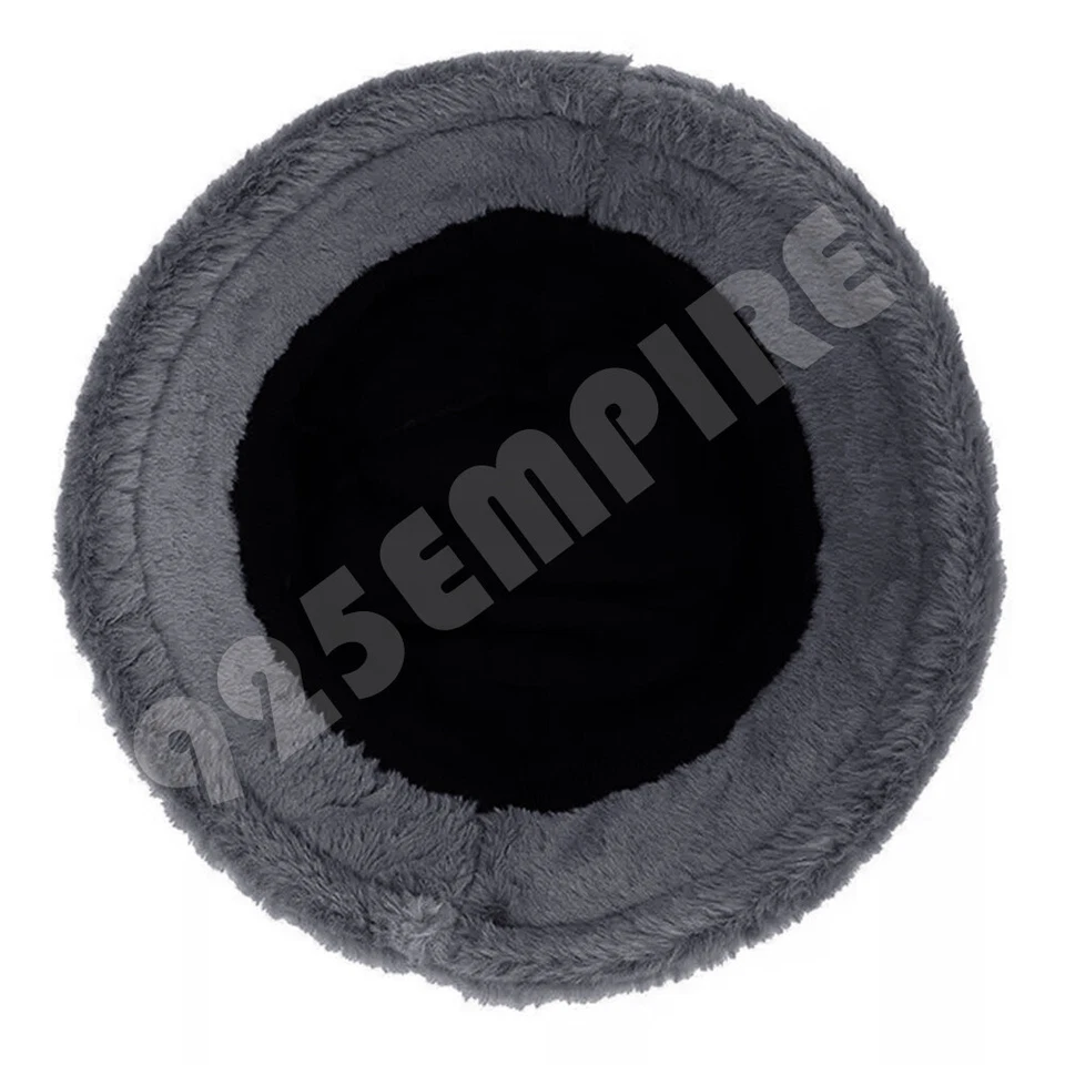 Плюшевый пушистый ведро шляпа женщин теплый подкладка зима искусственного меха уютный широкие поля зима - Изображение 3 из 4