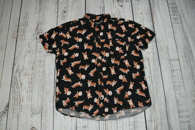 Rude Hot Topic Shirt Corgi Button Up 