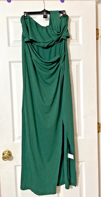 Halara XL Green Strappy Maxi Open Front Slit Dress NWOT | eBay